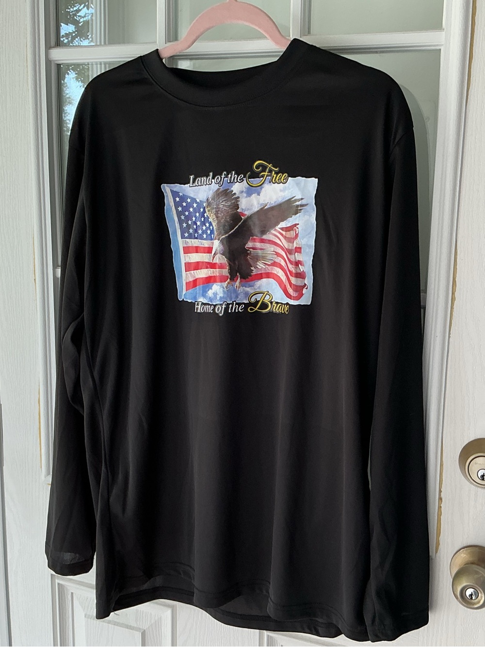 Black Patriotic Eagle Long-Sleeve Shirt - Land of the Free
